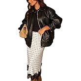 Women Polka Dot Satin Lace Skirt Silk Lace Trim Long Skirts A Line Vintage Y2k Going Out Streetwear