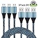 Amoner 3Pack 6FT Micro USB Charger Cable Nylon Braided, High Speed Charging Cord for Android/Windows/MP3/PS4/Camera and other Device(Blue&Black)