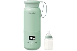 Veroline Portable Bottle Warmer for Travel, 10 Oz Baby Bottle Warmer with Adjustable Temp & Keep Warm for Formula, Breastmilk, Super Fast Charging & Cordless Milk Warmer, Rechargeable Water Warmer