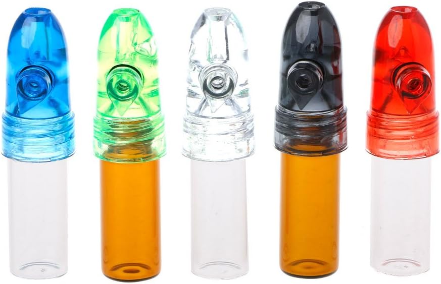 Keshida 1pc Portable Snuff Top Bullet Dispenser Snorter Rocket Snuffer Acrylic Glass New