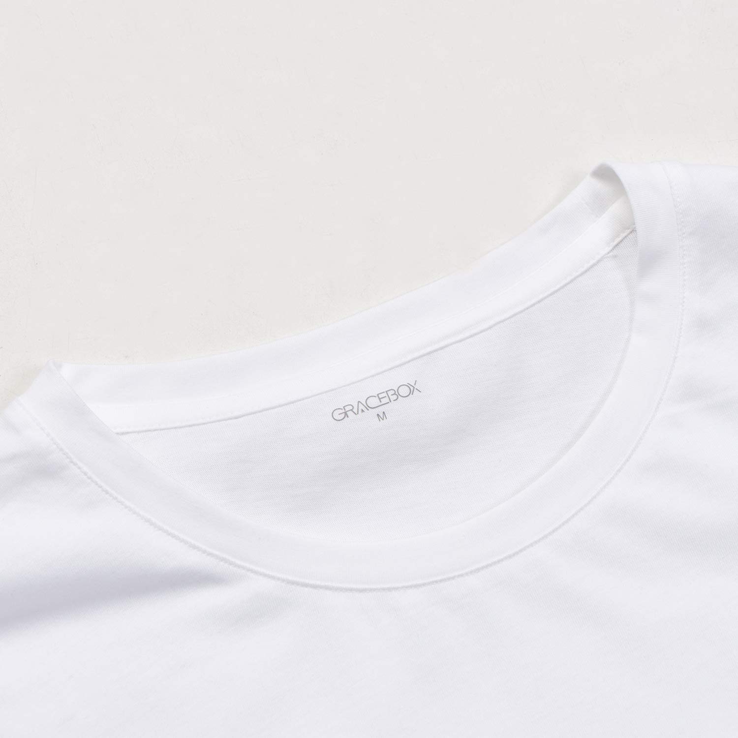 GRACEBOX Men\'s Short Sleeve Tee Slim-Fit 100% Cotton Crew&Round Neck T-Shirts Casual Tops for Men