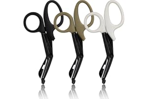 GRICARE 3-Pack Trauma Shears Medical Scissors, 7.5" Bandage Nursing Scissors, Premium Titanium-Coated with Non-Stick Blades Surgical Scissors for Nurses, Doctors, Nursing Students, First Aid, EMS