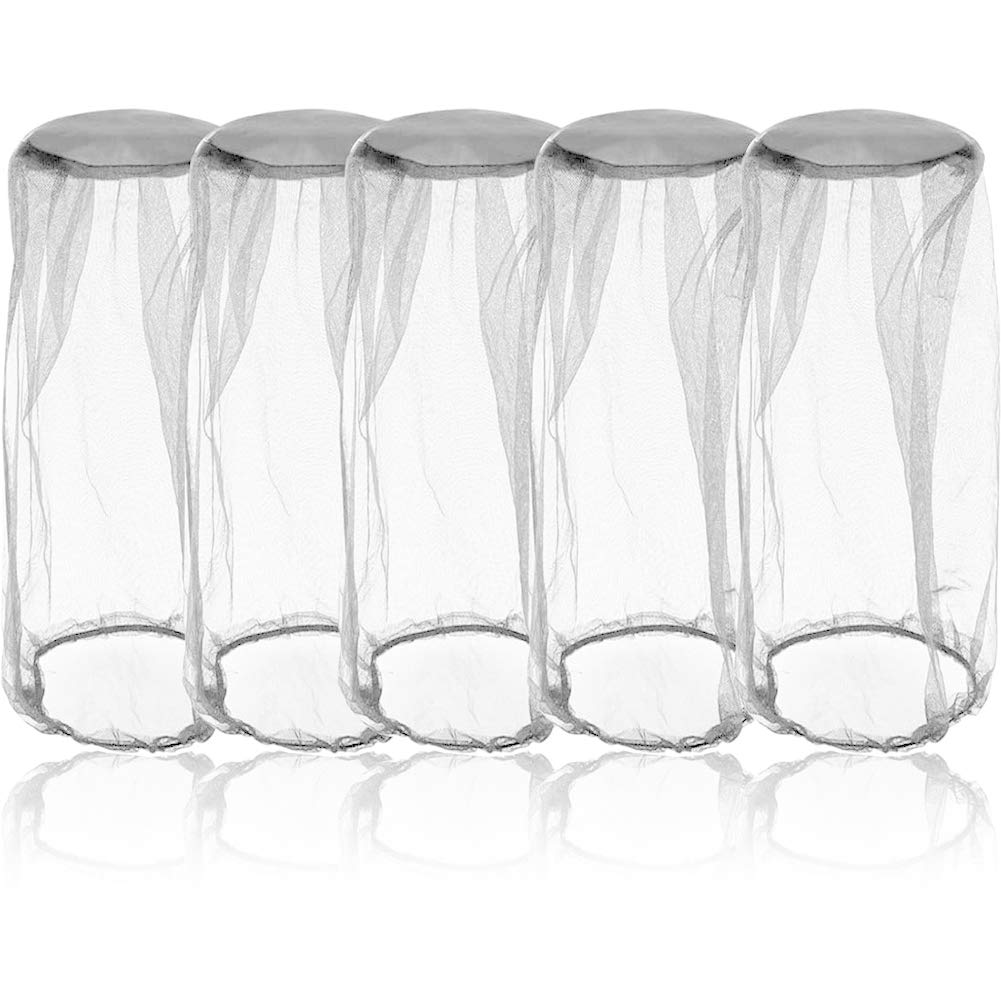 FANDE Mosquito Net Head Net, Gray Anti-Mosquito Cap, Anti-Insect Cap, Mosquito Net Hood, Outdoor Protective Equipment, Anti-Mosquito, Bee and Insect (5PCS)