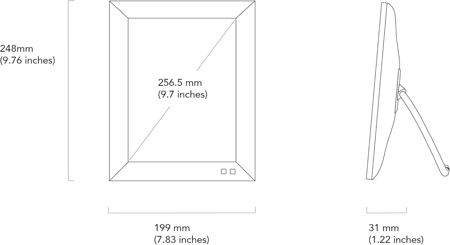 Nixplay 2K Smart Digital Picture Frame 9.7 Inch, Share Moments Instantly via App or E-Mail : Camera & Photo