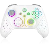Nonbliep LED Wireless for Xbox Controller, Compatible with Xbox Series X|S, Xbox One, Windows 10/11, Gaming Controller with Turbo, Macro, 3.5mm Audio Jack, Dual Vibration White