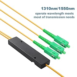 4PCS Fiber Optic Cable Splitter with 1 to 2