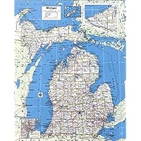 Home Comforts Large Detailed Administrative map of Michigan State with Roads and Cities Vivid Imagery Laminated Poster Print 24 x 36