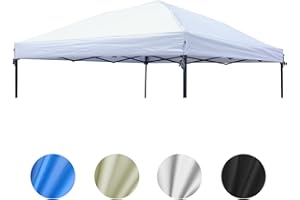 D&ONEHOS 10x10 Canopy Replacement Top, Waterproof Sunshade Canopy Tent Top Roof Cover for Outdoor Garden Patio Pavilion Sunshade with Silver Coated (Top Only,118.5“x118.5”,White)