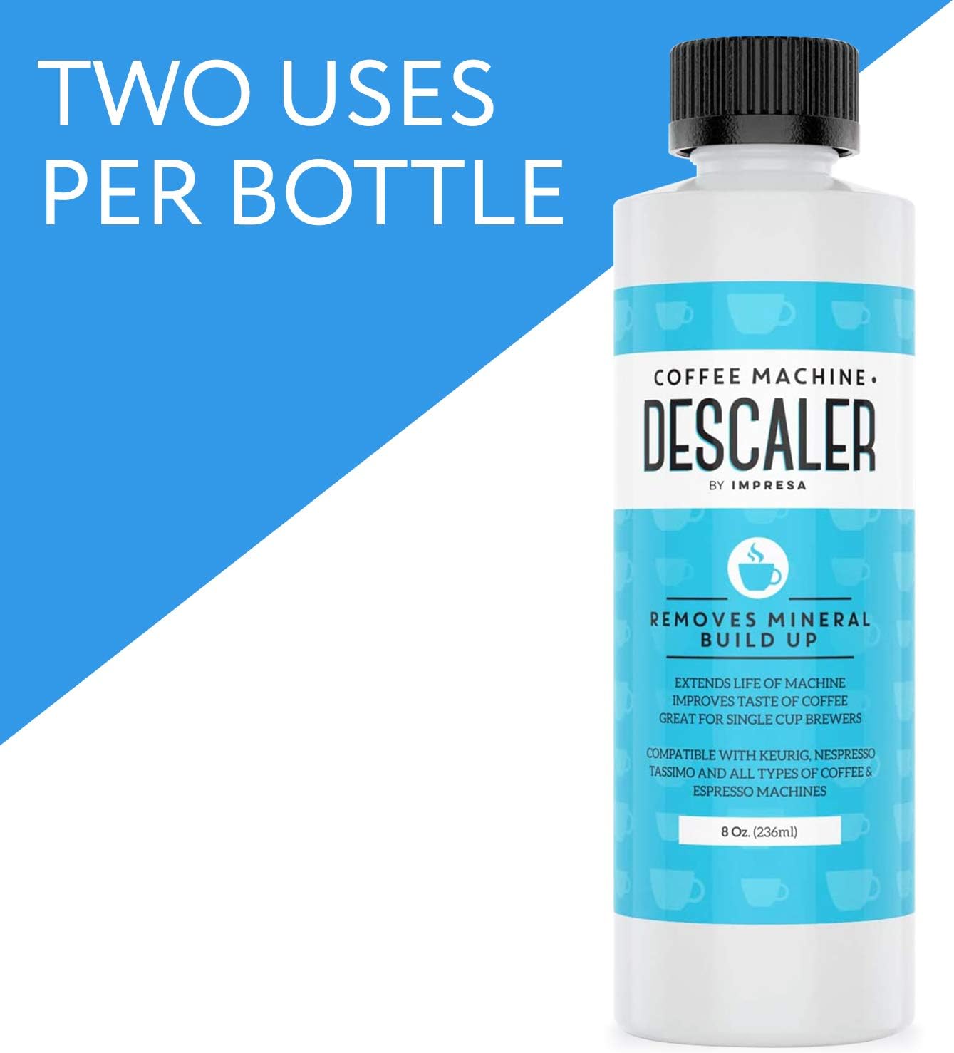 Small Appliance Parts Accessories 2 Uses Per Bottle Plus 4 Cleaning Cups Compatible With Keurig K Cup Pod Machines Cleaning And Descaler Kit Made In Usa Universal Descaling Solution And Stain Remover