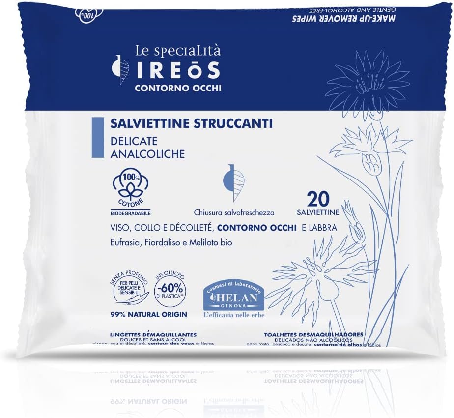 Helan IREOS Gentle Makeup Remover Wipes Sensitive Skin Coconut Oil 20