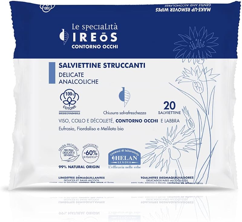 Helan IREOS Gentle Makeup Remover Wipes Sensitive Skin Coconut Oil 20