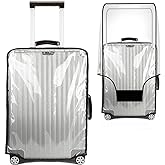 30 Inch Clear Suitcase Cover for Luggage TSA Approved Heavy Duty Waterproof PVC Protector Prevents Scratches Damage for Wheeled Travel Luggage