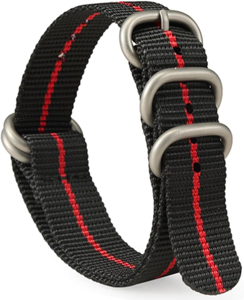 SIMCOLOR 1.5mm Zulu Watch Bands,Military Nylon Replacement Watch Strap 18mm 20mm 22mm or 24mm