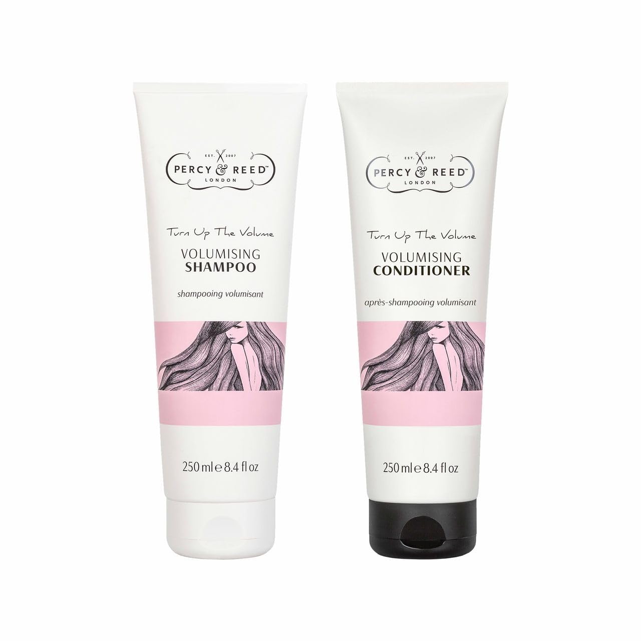 Percy & Reed Turn Up The Volume Volumising Shampoo & Conditioner Duo - Lightweight, Boosts Strength & Thickness, Nourishes All Hair Types, Promotes Growth. Paraben-Free, Sulphate-Free - 250ml Each