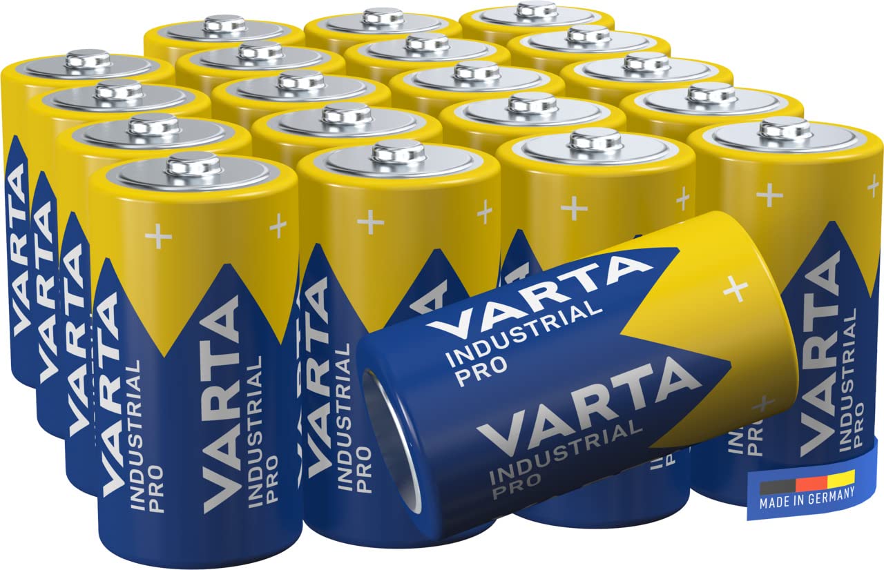 VARTA Industrial Pro C Baby Alkaline Batteries LR14 - 20-pack, Made in Germany