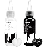 Teexpert Pigment Paste for Epoxy Resin: 3.38oz/100ml Total Ultra Highly Concentrated &amp; Easy to Mix Black &amp; White Colors Opaque Liquid Epoxica Dye Set for Resin Art River Table