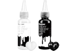 Teexpert Pâte pigmentée pour résine époxy : 100 ml ultra concentrée et facile à mélanger couleurs noires et blanches opaques 