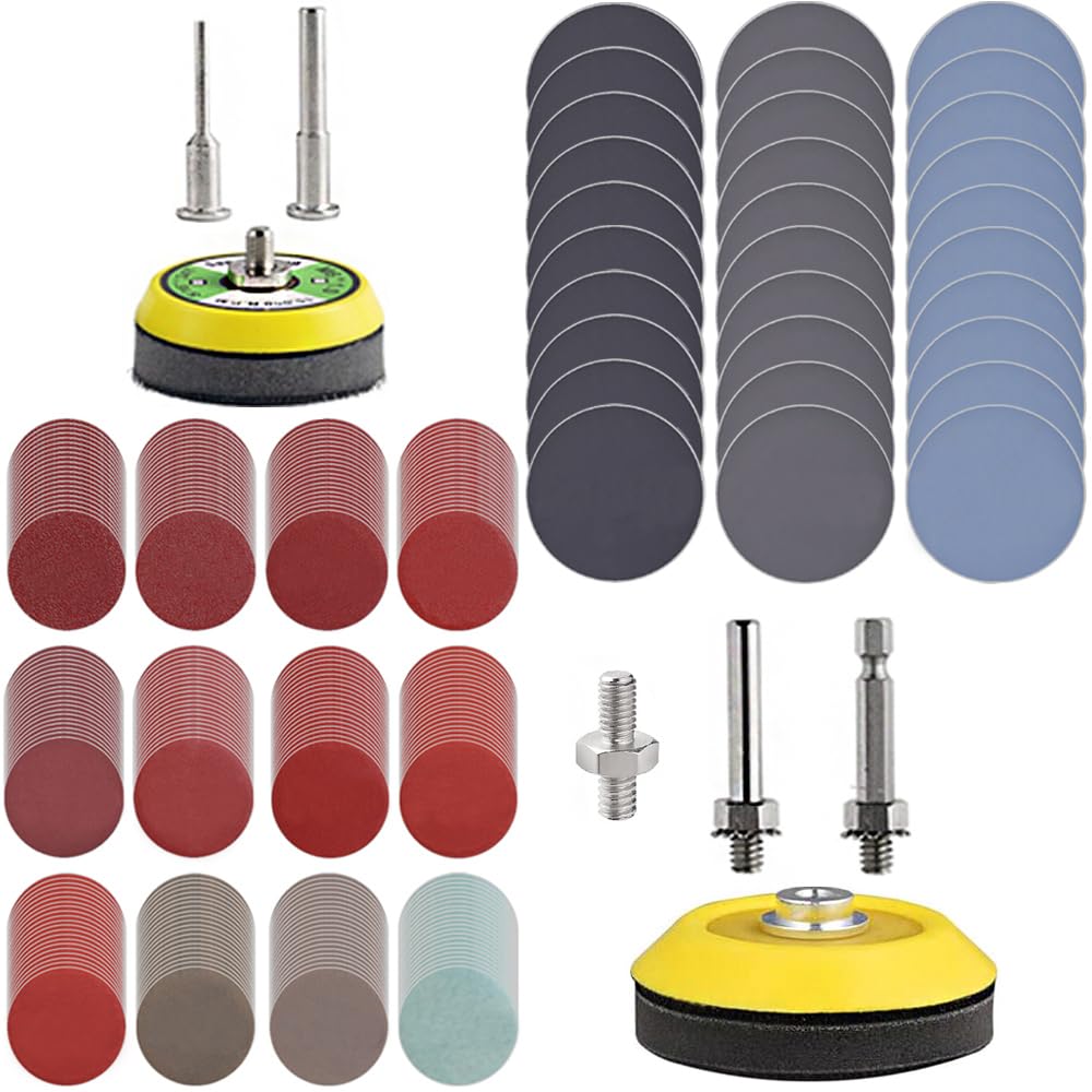 Photo 1 of 279 Pack 2/3 inch Versatile Sanding Discs Pad Kit for Drill Sanding Grinder Rotary Tools Attachment with 2Pcs 1/8"&1/4" Shank Backer Plate, Sanding Pads Includes 80-3000 Grit