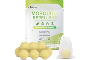 RibRave Mosquito Repellent Outdoor Powerful 10 Pack Outdoor Mosquito Repellent for Patio Mosquito Repellent Outdoor for Yard, Camping, Child&Pets Friendly, Green