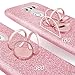 Silverback Compatible for LG V30 / LG V30 Plus Case, Girls Bling Glitter Sparkle Cute Phone Case with 360 Rotating Ring Stand, Soft TPU Outer Cover + Hard PC Inner Shell Skin -Rose Gold