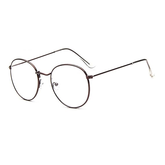 ProProCo™ Nerd Fashion Brille - Runde Lesebrille ohne Stärke für Damen und Herren - Unisex Durchsichtige Fashion Brille Nerd 
