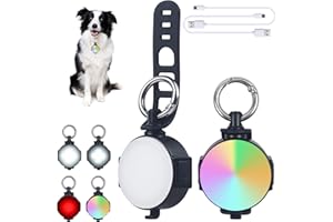 Derlights Dog Light, Walking Light 4 Modes Dog Collar Lights for Night Walking,IP68 Waterproof Dog Light, Rechargeable Dog Co