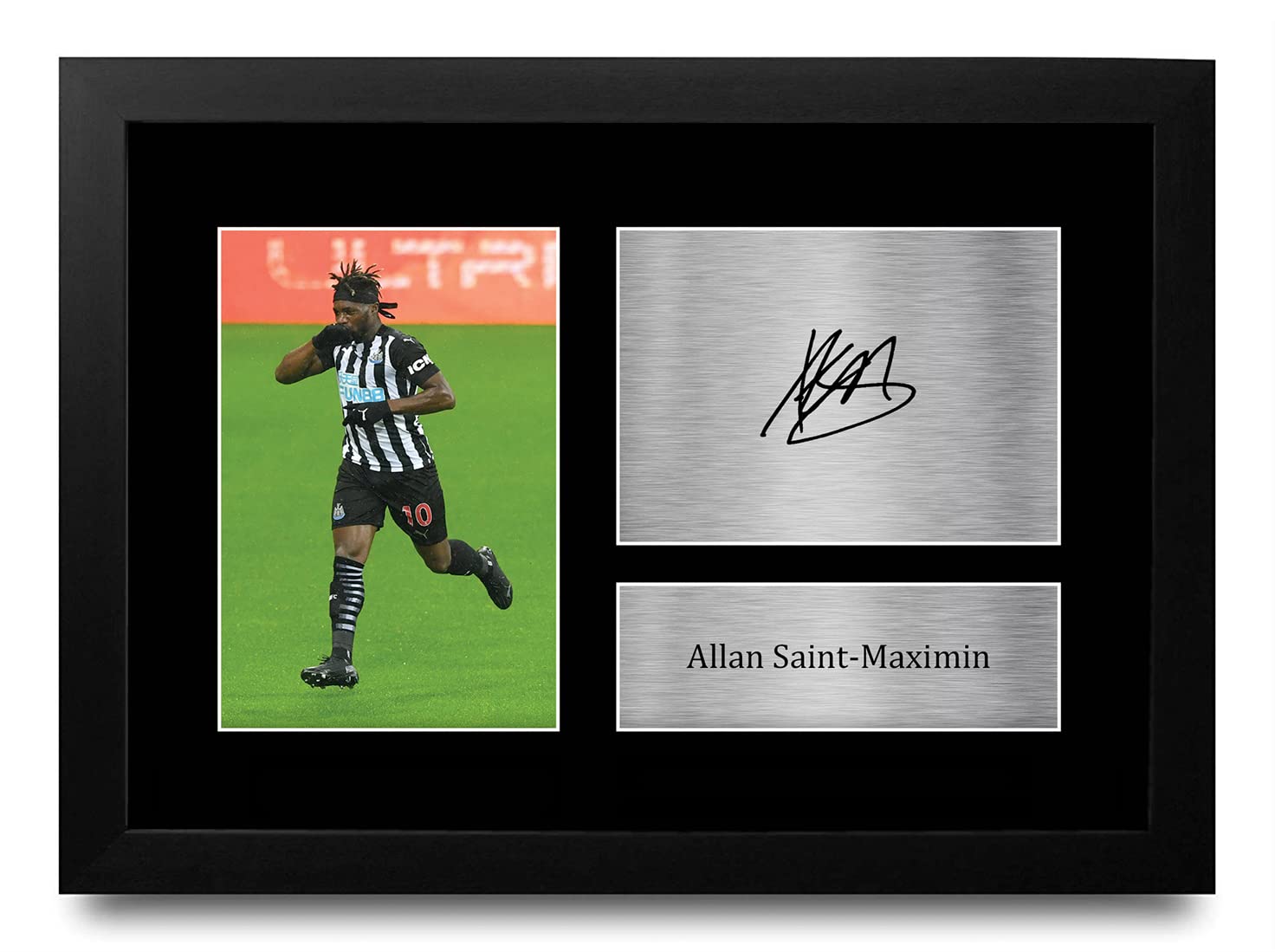 HWC Trading FR A4 Allan St Maximin Magpies Gifts Printed Signed Autograph Picture for Football Fans and Supporters - A4 Framed