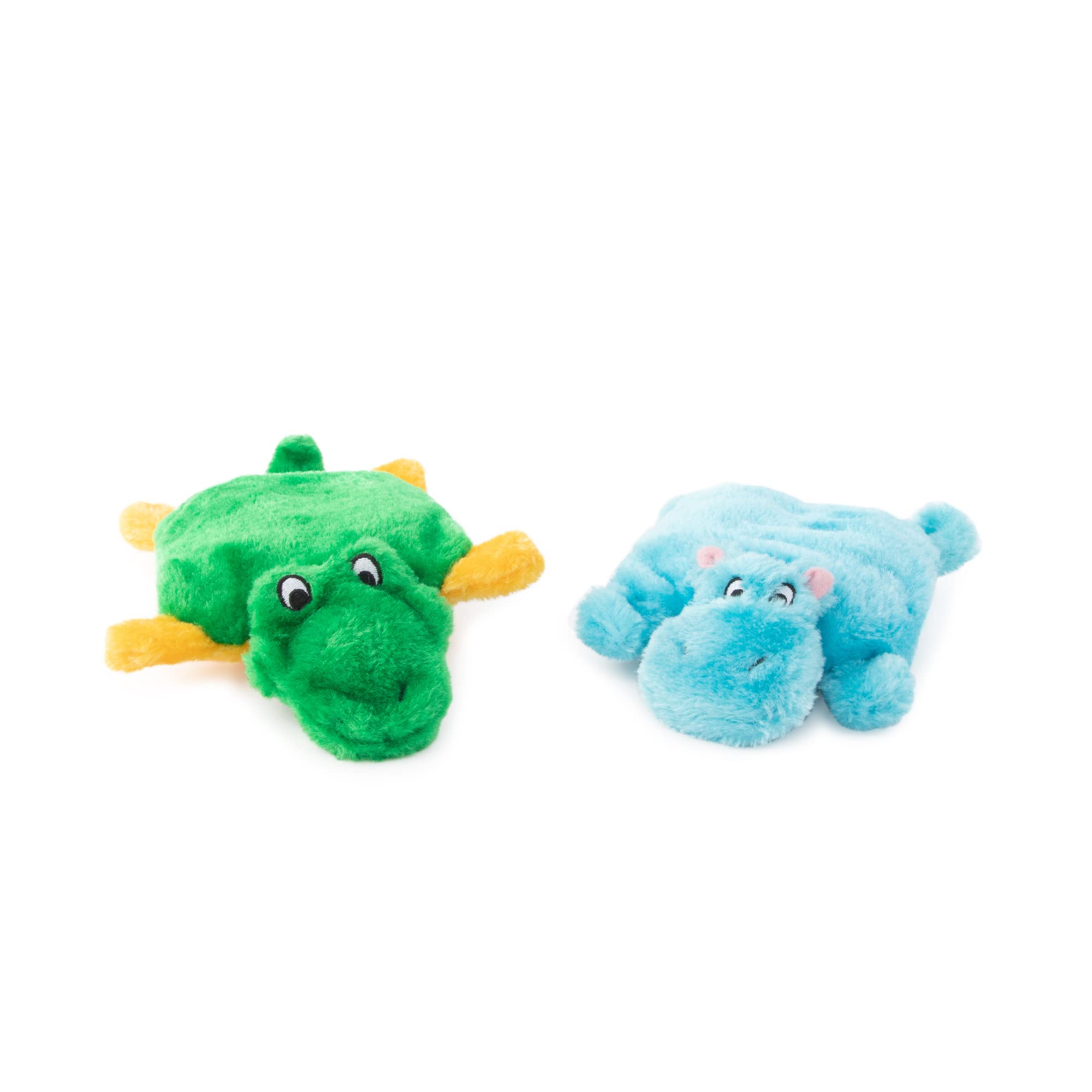 ZippyPaws Squeakie Pads - 2-Pack, Hippo, Alligator