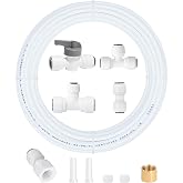 Ice Maker Water Line Kit - 25FT Water Line&amp;Quick Fittings for Refrigerator | Refrigerator/Fridge Water Line Kit,NSF 1/4" Water Line,No leaking Quick Fittings for Adding a Branch Waterway on RO System