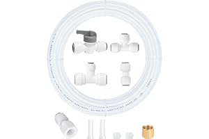 PURENAT Ice Maker Water Line Kit - Food Grade Refrigerator/Fridge Water Line Kit,25FT 1/4In O.D.Water Line with Quick Fittings, for Adding a branch waterway on RO System