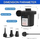 Jsdoin Electric Air Pump 220V 50W 3 Nozzles Portable Inflator Deflator view 2