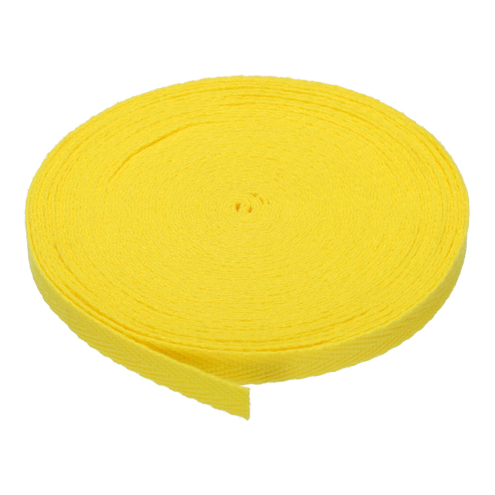 PATIKIL Cotton Twill Tape 1/4 Inch 10 Yards 100% Cotton Ribbon Bias Tape Herringbone Webbing Trim for Sewing Gift Wrapping, Lemon Yellow