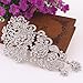 EVER FAITH Women's Austrian Crystal 5.9 Inch Wedding Flower Clusters Hair Comb for Prom Clear Silver-Tone