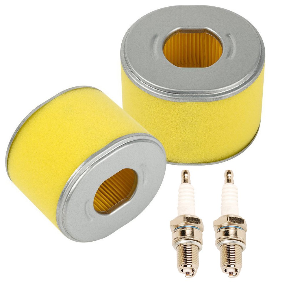 OxoxO Pack of 2 Set Replacement Air Filter Cleaner with Spark Plug Compatible with GX240 8HP GX270 9HP Engine Lawn Mower Tiller Parts