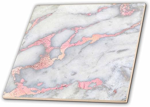 Amazon Com 3drose Luxury Grey Rose Gold Gem Stone Marble Glitter