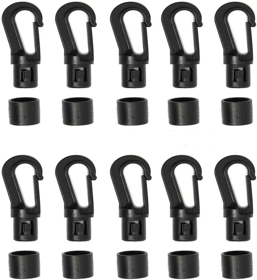 SMTHOME 10 Pcs 8mm Shock Cord End Hooks Bungee Elastic Cord