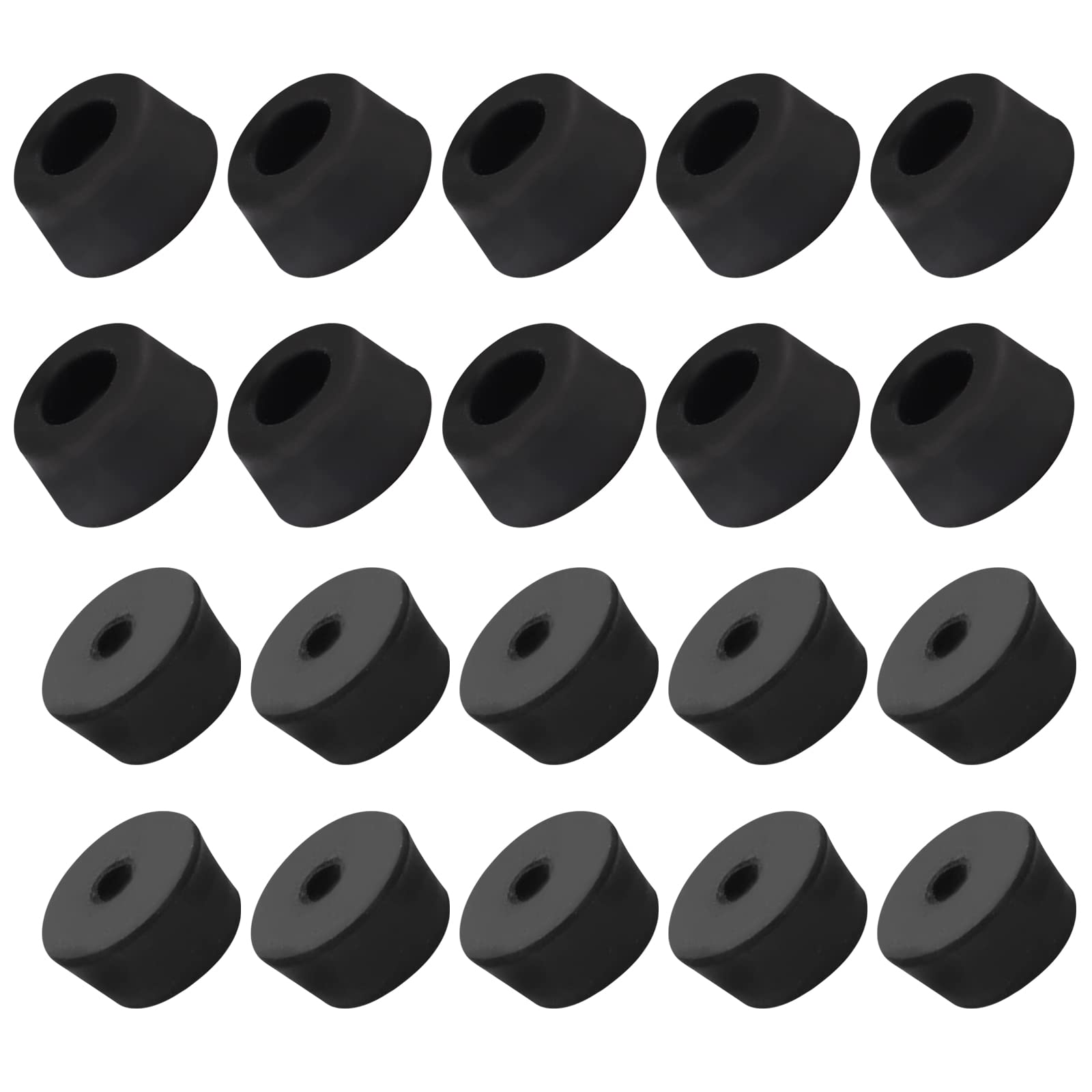 METALLIXITY Rubber Bumper Feet (13x7mm/0.51"x0.28") 24Pcs, Round Leg Pads Floor Protectors - for Home Tables Chairs Cutting Board, Black