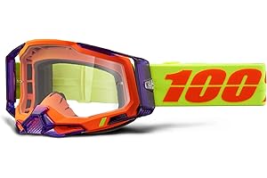 100% Racecraft 2 Mountain Bike & Motocross Goggles - MX and MTB Racing Protective Eyewear (Panam - Clear Lens)