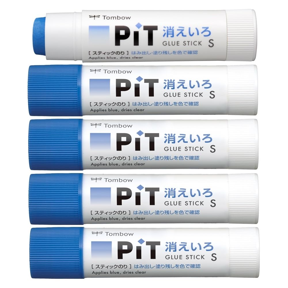 トンボ鉛筆 スティックのり 消えいろPiT Sサイズ (塗り色が消える) (10g) 5本 HCA-513商品画像