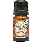 US Organic 100% Pure Sandalwood Essential Oil, USDA Certified Organic, Steam Distilled, Santalum Spicatum, Premium Quality, Woody Scent, Ideal for Diffuser, Massage & Skincare, from Australia (5 ml)