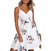 Newshows Women's Summer Dress 2025 Spaghetti Strap Sleeveless V Neck Casual Swing Sundress with Pockets