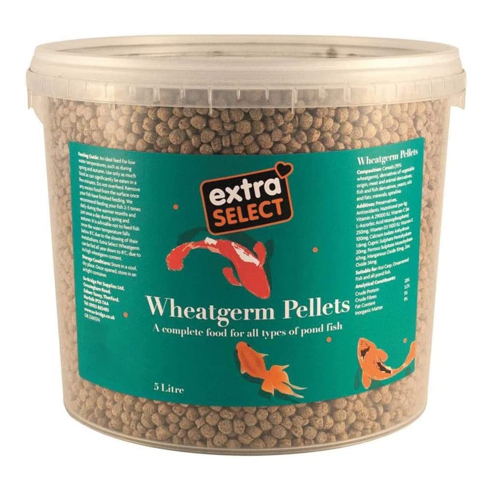 Extra Select Wheatgerm Pellets Complete Fish Food Tub, 5 Litre
