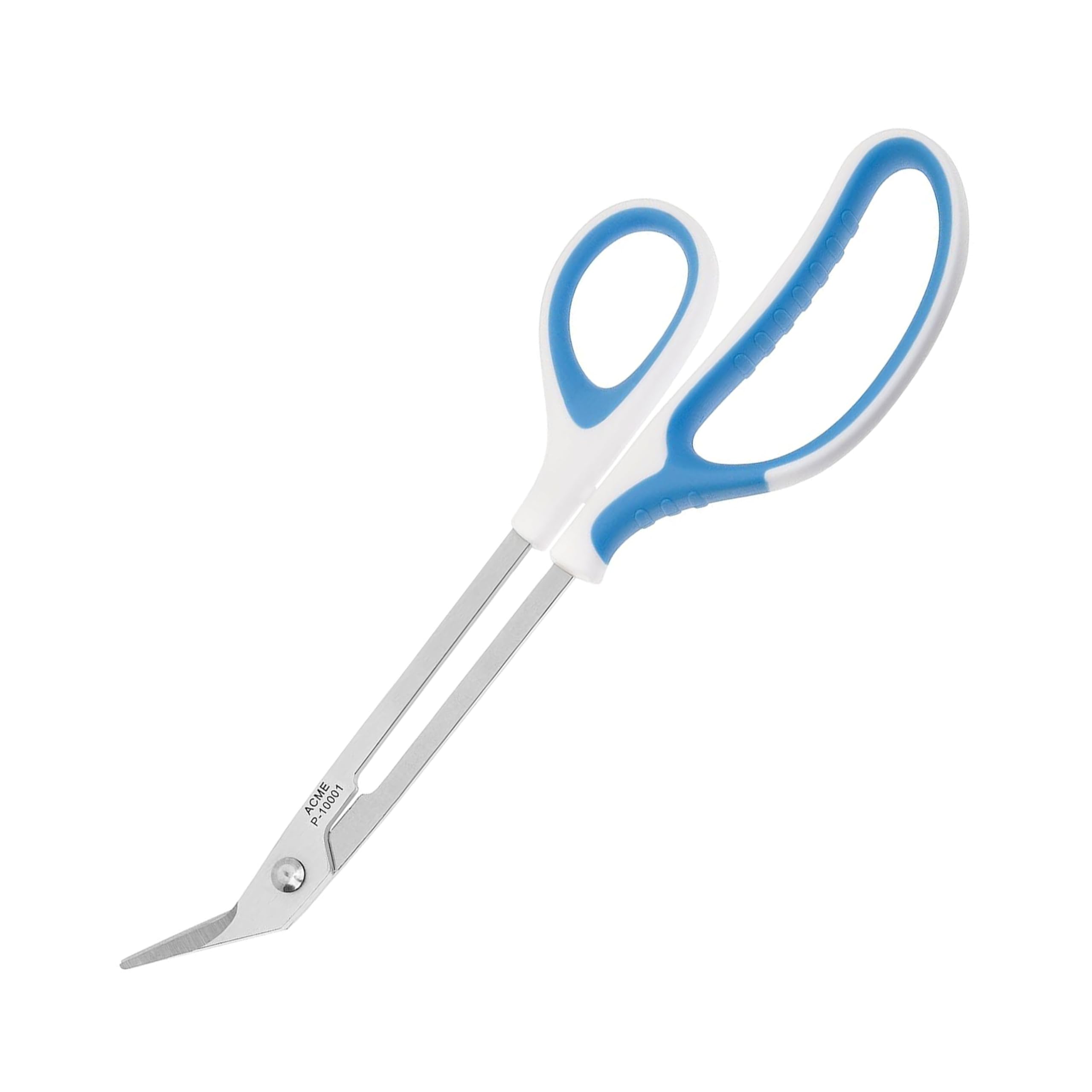 First Aid Only Toenail Scissors with Extra Long Handle, Special Stainless Steel, Angled Blade, 21 cm, White/Blue, P-100011 Units