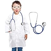 ERDOGLY Doctor Costume for Kids, Toddler Doctor Coat with Stethoscope, Kids Lab Coat Career Day Costume for Boys Girls