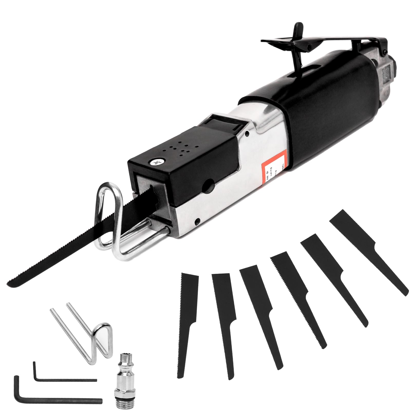 Photo 1 of GRDM Air Reciprocating Saw Body Saws Tool with 6 Blades, Lightweight 1/4 Inlet Thread Air Saw for Metal Sheet Cutting, Ideal for Workshop, Auto Repair