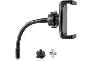 JCTRIWAY Ring Light Phone Holder Universal Phone Holder for Ring Light with 1/4 and Hot Shoe Adapter, Flexible Phone Mount for RingLight and Tripod Stand