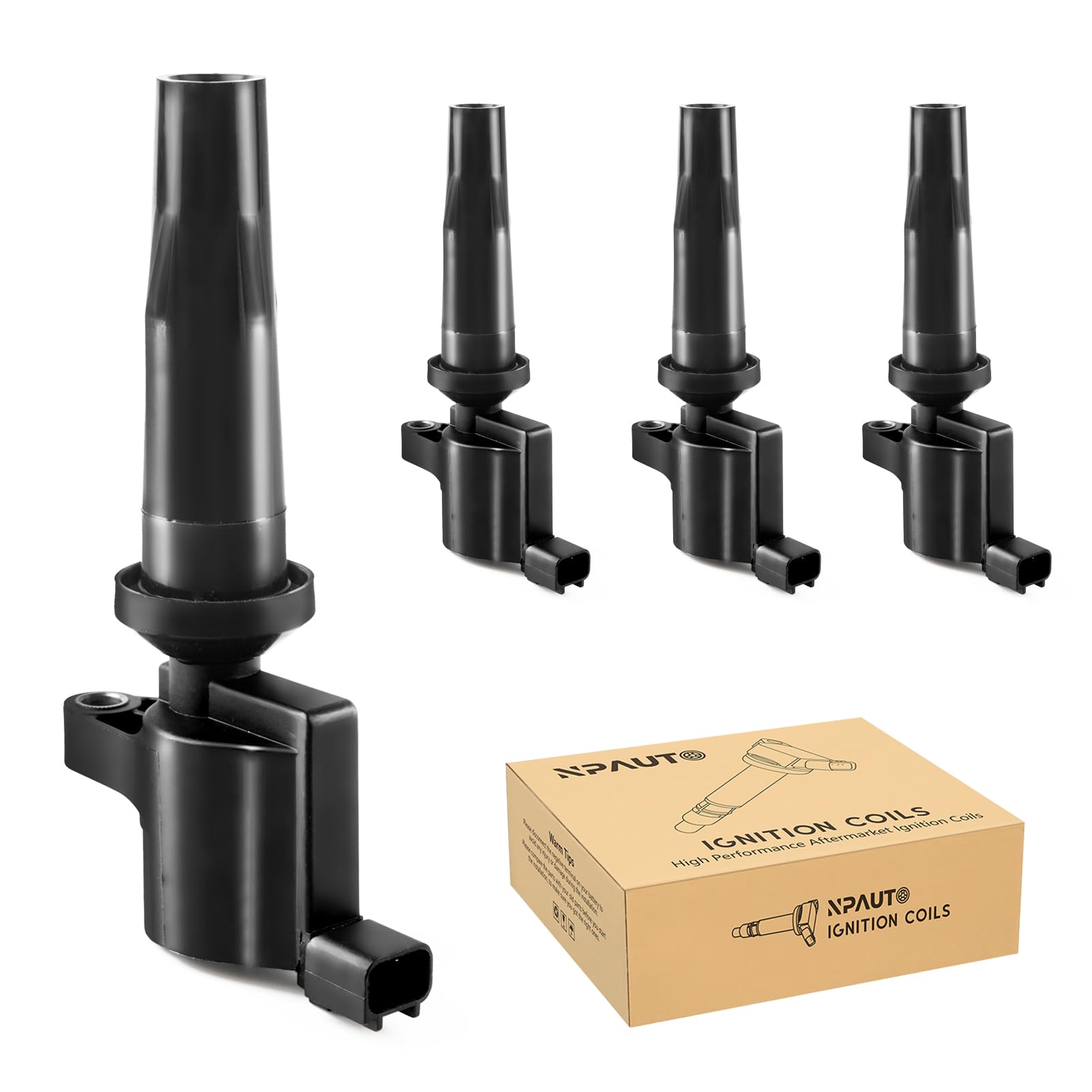 Photo 1 of Ignition Coils Pack Replacement for 2.0 2.3 2.5 Ford Focus Escape Ranger 2005 2006 2007 2008 2009 2010 2011 2012 2013 2014 2015 2016 2017 2018 2019, Mazda 3 Tribute Mercury Mariner, FD505 C1453, 4pcs
