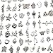 Pack of 100 Mixed DIY Antique Pendants Charms for Crafting,Bracelet Necklace Jewelry Findings Jewelry Making Accessory