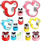 Elfkitwang Minnie Themed Cookie Cutters Set ,Minnie Head Cartoons Shapes Cookie Cutter for Kids Sandwich Cakes Biscuits Veget