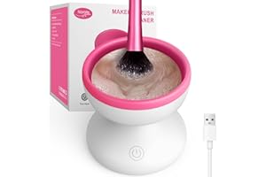 NORATE Electric Makeup Brush Cleaner Machine - USB Powered, Automatic Makeup Brush Cleaner for Fast and Deep Cleaning - Portable Brush Cleaning Device with Rotating Silicone Fit for All Size Makeup Brushes